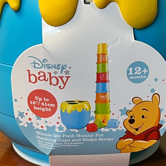 Disney Baby Winnie the Pooh Hunny Pot stacking cups and shape sorter New - Picture 2 of 5